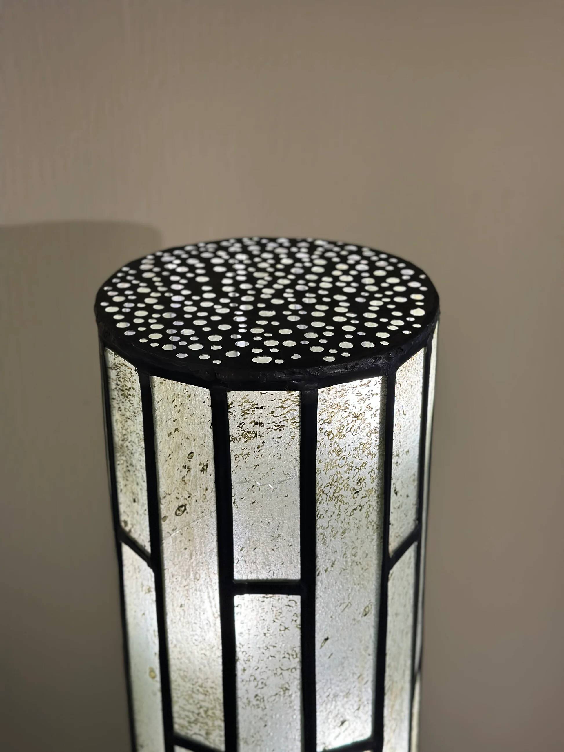 Architectural stained glass floor lamp
