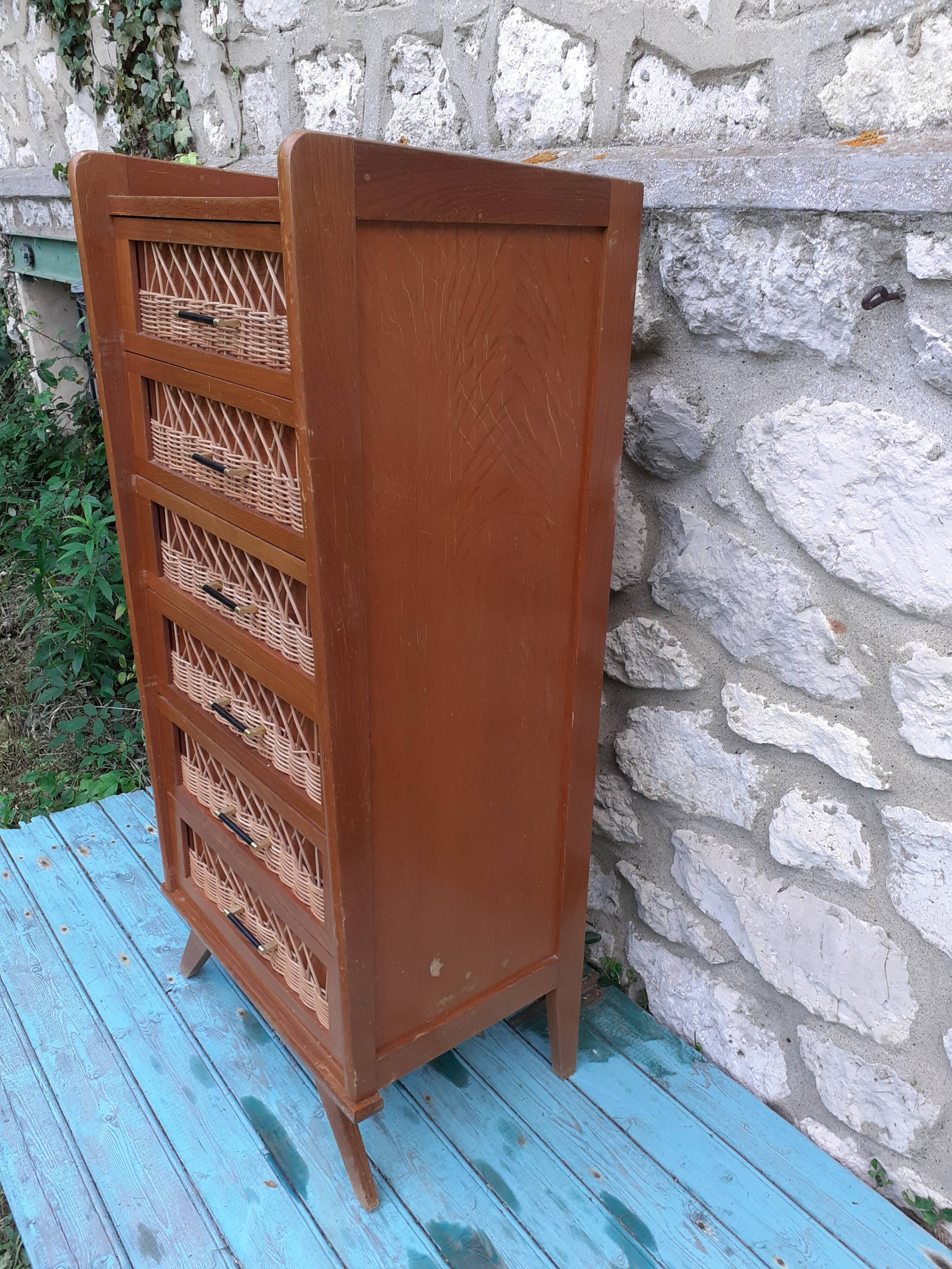 Vintage rattan cloth 60s