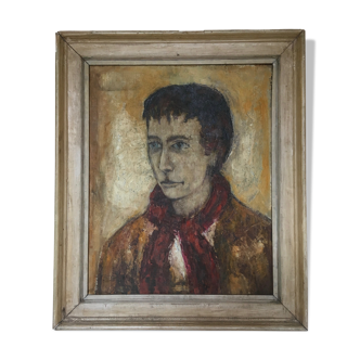 Portrait in man's oil with scarf 60