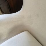 2 white felt egg chairs