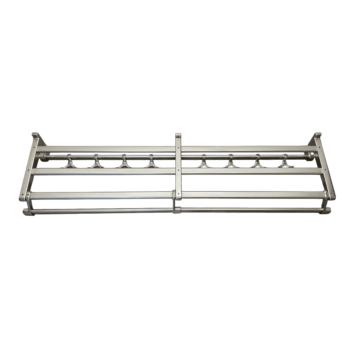 Vintage Aluminium Coat Rack With Hat Shelf – 1970s