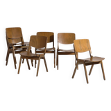 Vintage Thonet Dining Chairs (c.1950). Set of 6 pieces