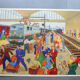Educational school poster nightingale front / back "The station" and "at the mechanic's"