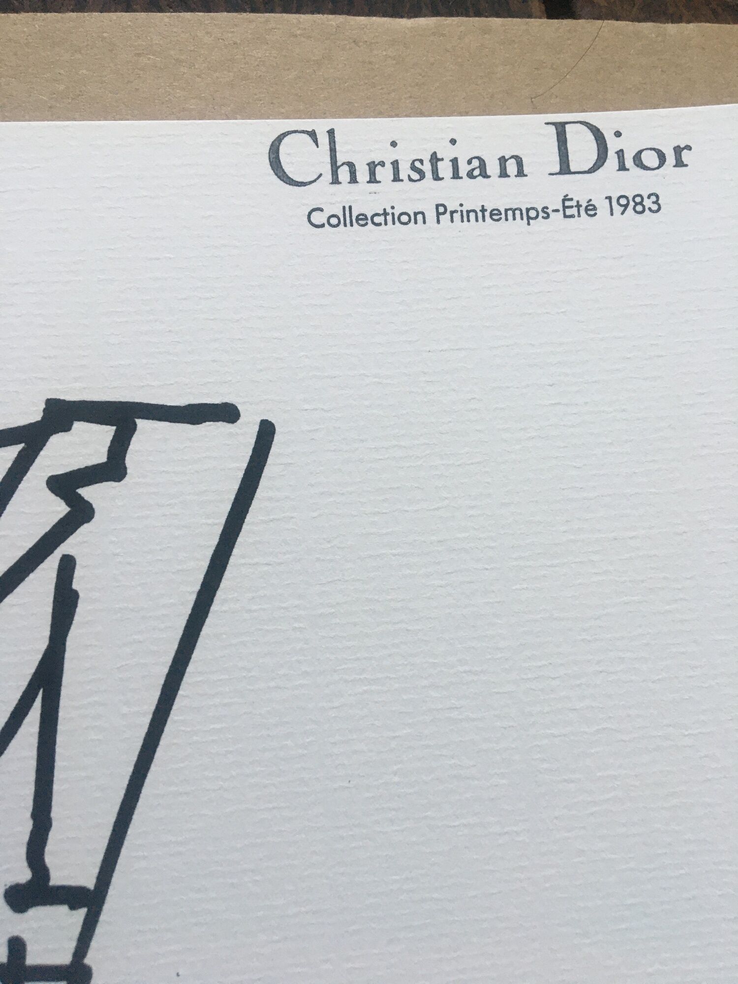 Illustration Christian Dior  de mode de presse collection printemps-été 1983