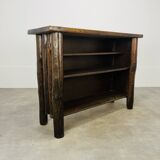 Brutalist bar in solid wood chalet style