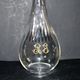 Carafe ancienne en cristal taillé et gravure dorée monogramme RG H33.5cm