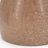 Handcrafted brown ceramic lamp, raffia lampshade, 70s