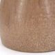 Handcrafted brown ceramic lamp, raffia lampshade, 70s