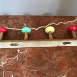 Old coat rack with 4 school hooks