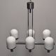Space Age chandelier with 6 lights in white sandblasted opalines from the 60s/70s