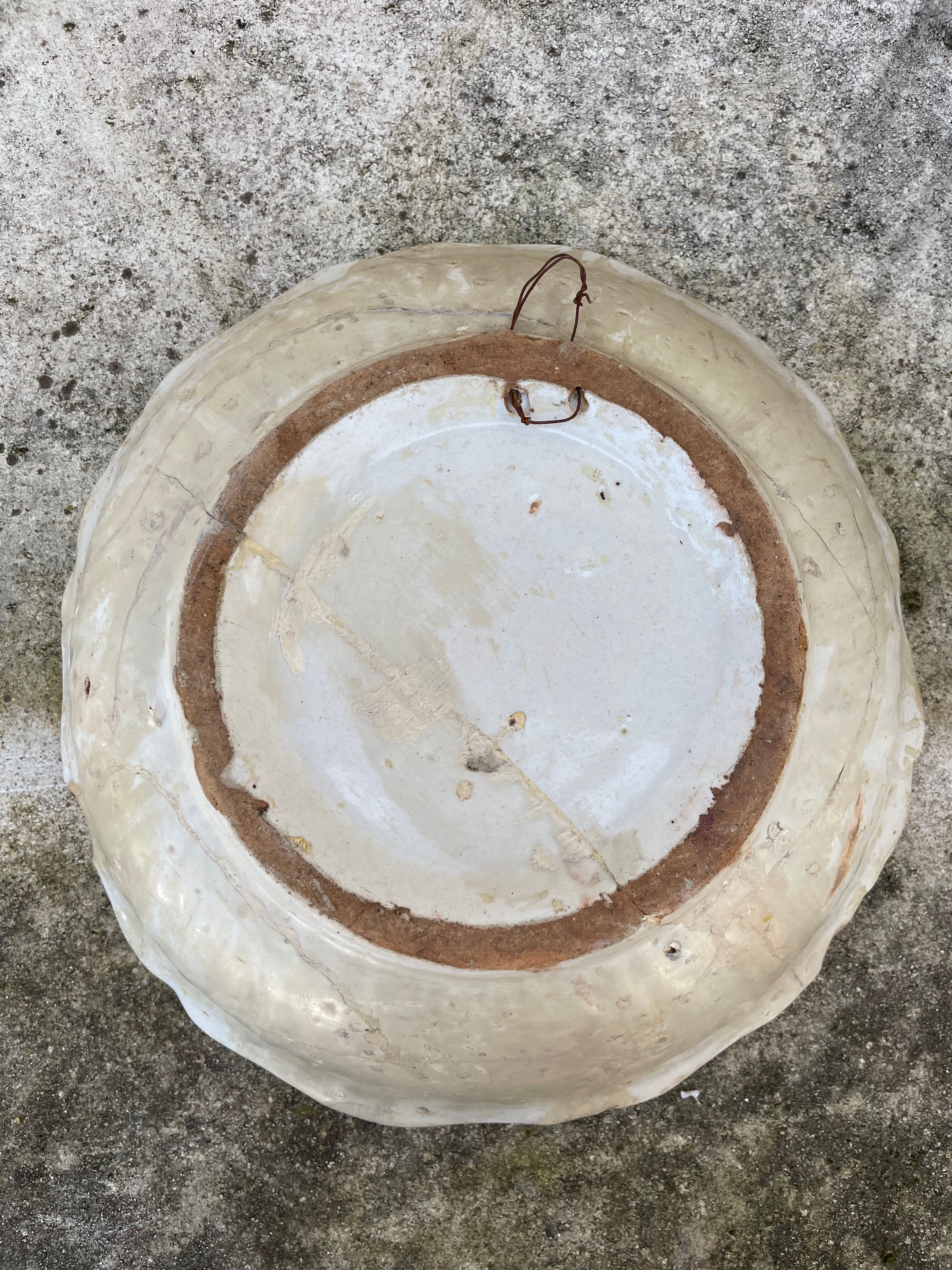 Antique dish with deer pattern