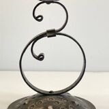 Vintage Black Patina Metal Candlesticks