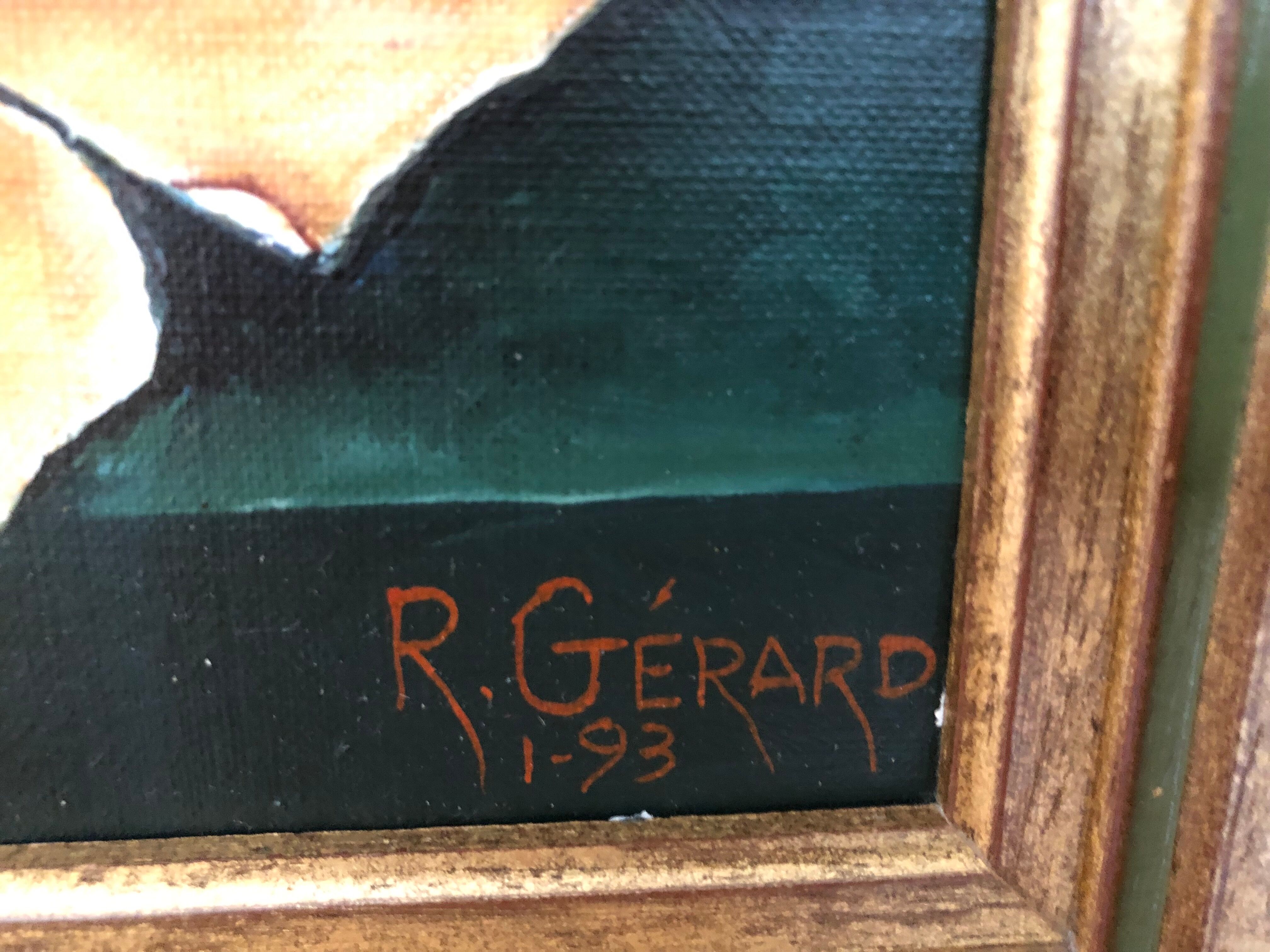 Oil on canvas Still life with books