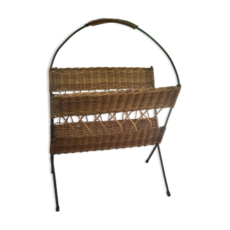 Rattan magazine holder