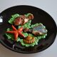 Assiette decor poissons vallauris annees 60