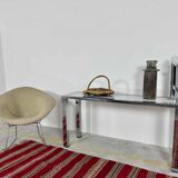 Seventies console structure chrome white marble top