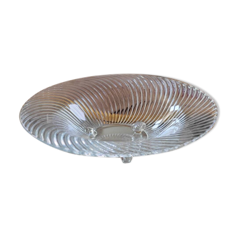 Coupe en verre moulé à spirales – années 50 – diamètre 29 cm