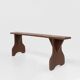 Mid-Century Rustic Bench in Brown Painted Wood, France, 1890s