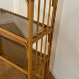 Bamboo and smoked glass shelf