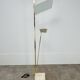 70s design floor lamp, brass and travertine, Hollywood Regency