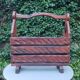 Porte revues brutaliste en pin 1970