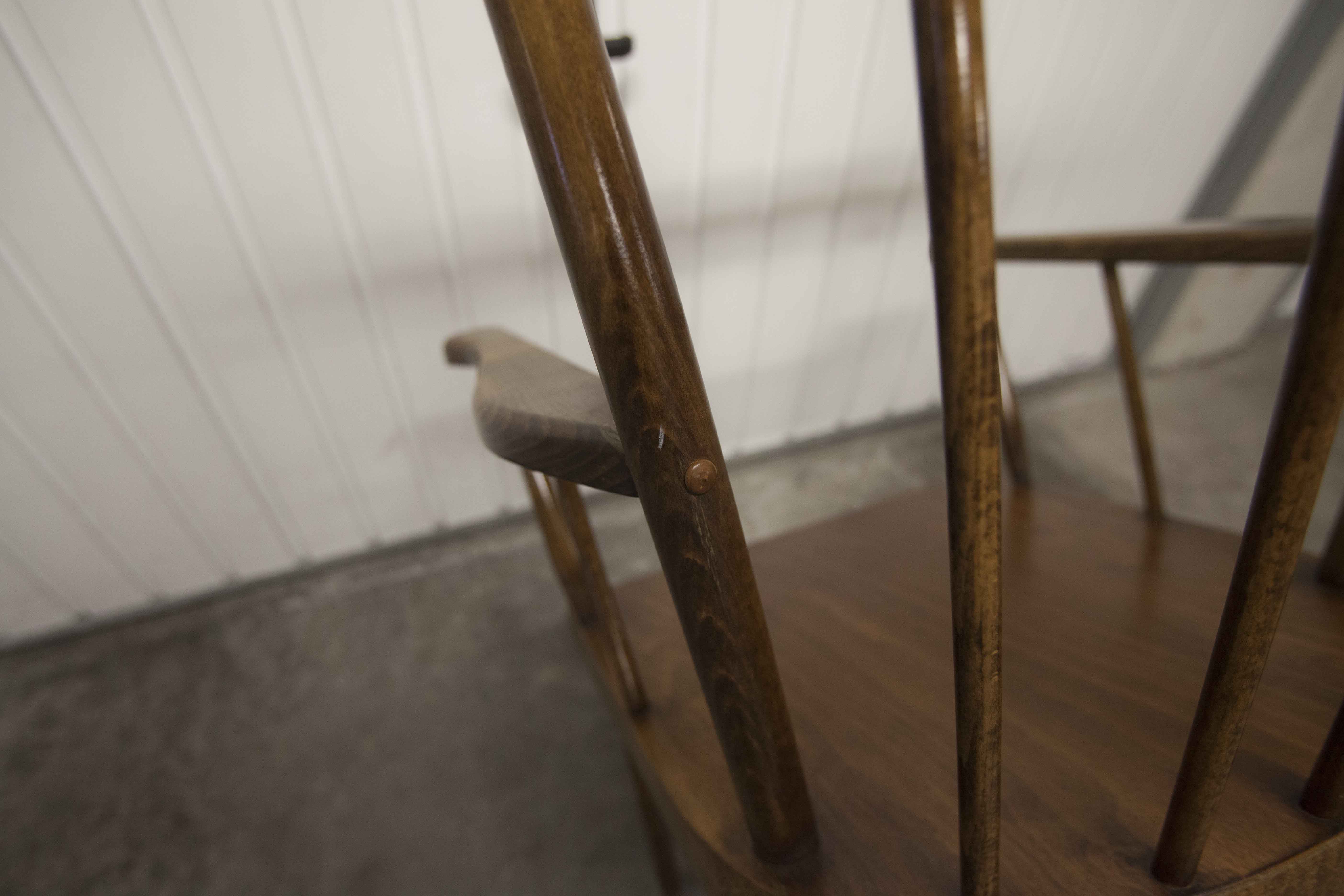 Fauteuil Baumann modèle éventail 1970 bois courbé