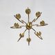 Vintage Eight-Light Brass Chandelier Highly Ascribable to Ulrich, Italy