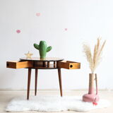 Table ronde d'appoint tripode pieds compas