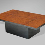 Coffee table bar Paul Michel in elm magnifying glass