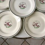 Set of 6 flat plates salins model "april" years 30-40