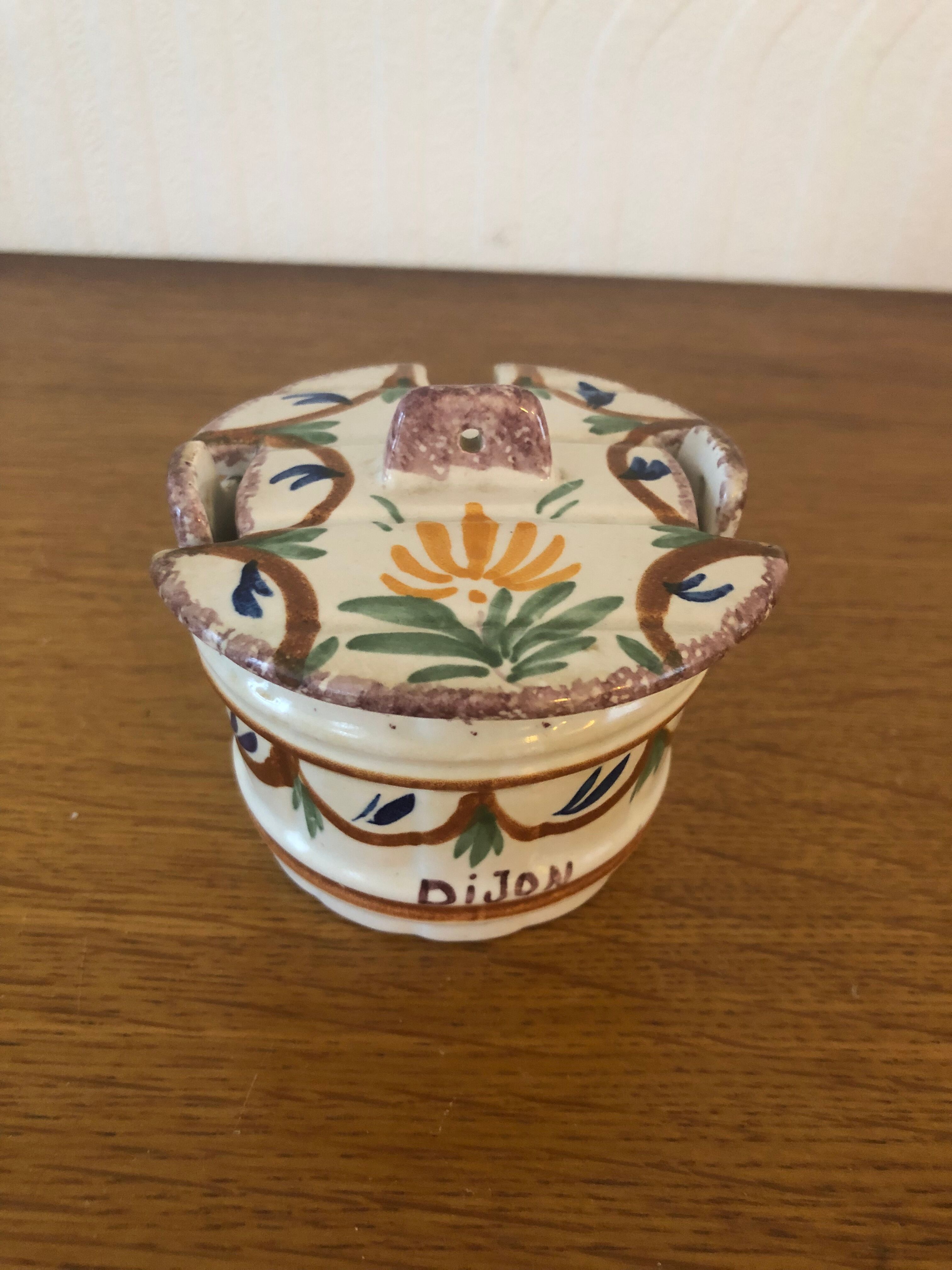 Old earthenware mustard maker grey poupon dijon