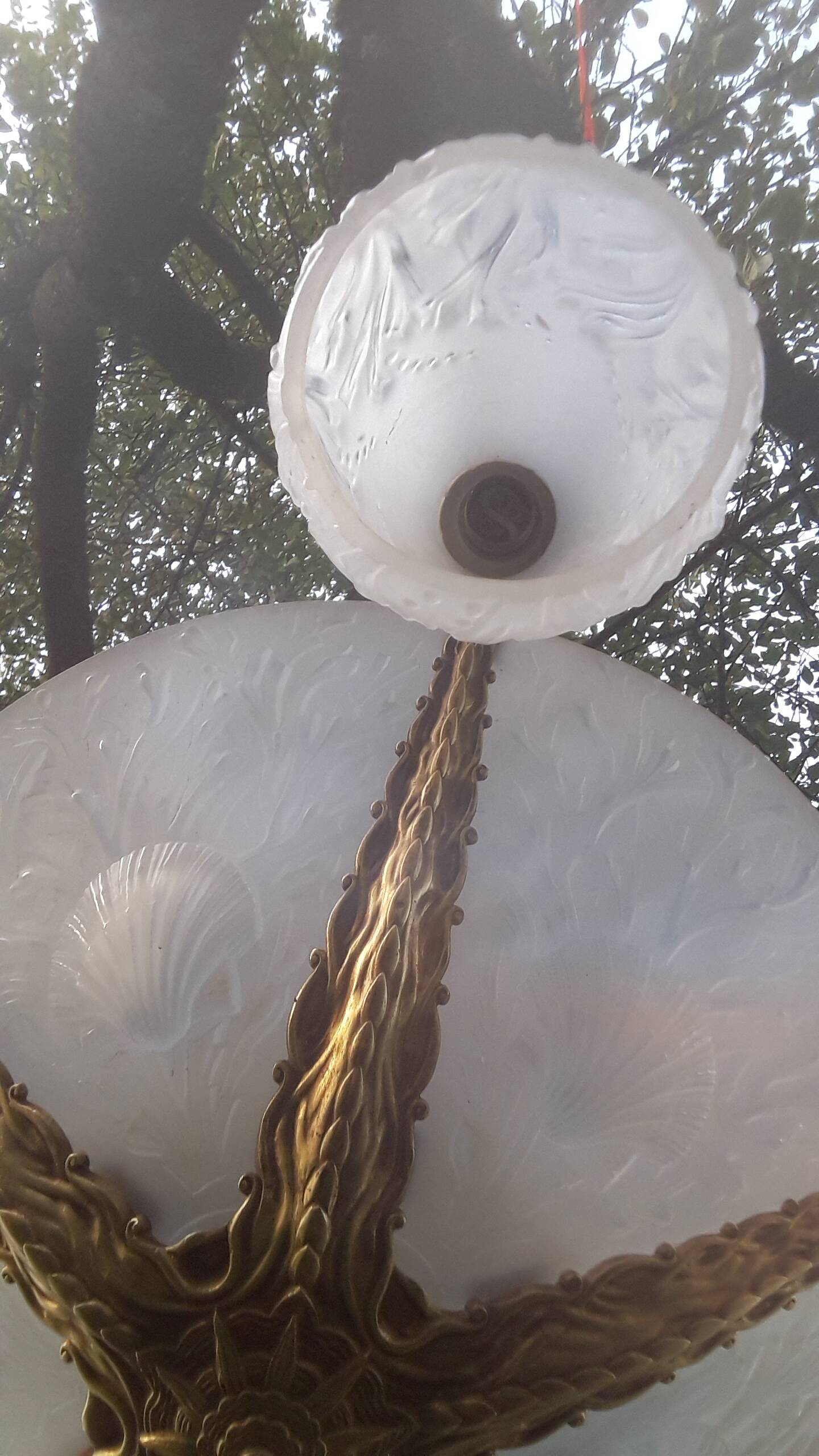 Muller brothers Luneville brass chandelier 1920/1930