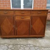 Buffet 3 portes 4 tiroirs 1950 mobilier d'art populaire