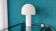 Lampe de table en verre en forme de champignon par Glashutte Limburg