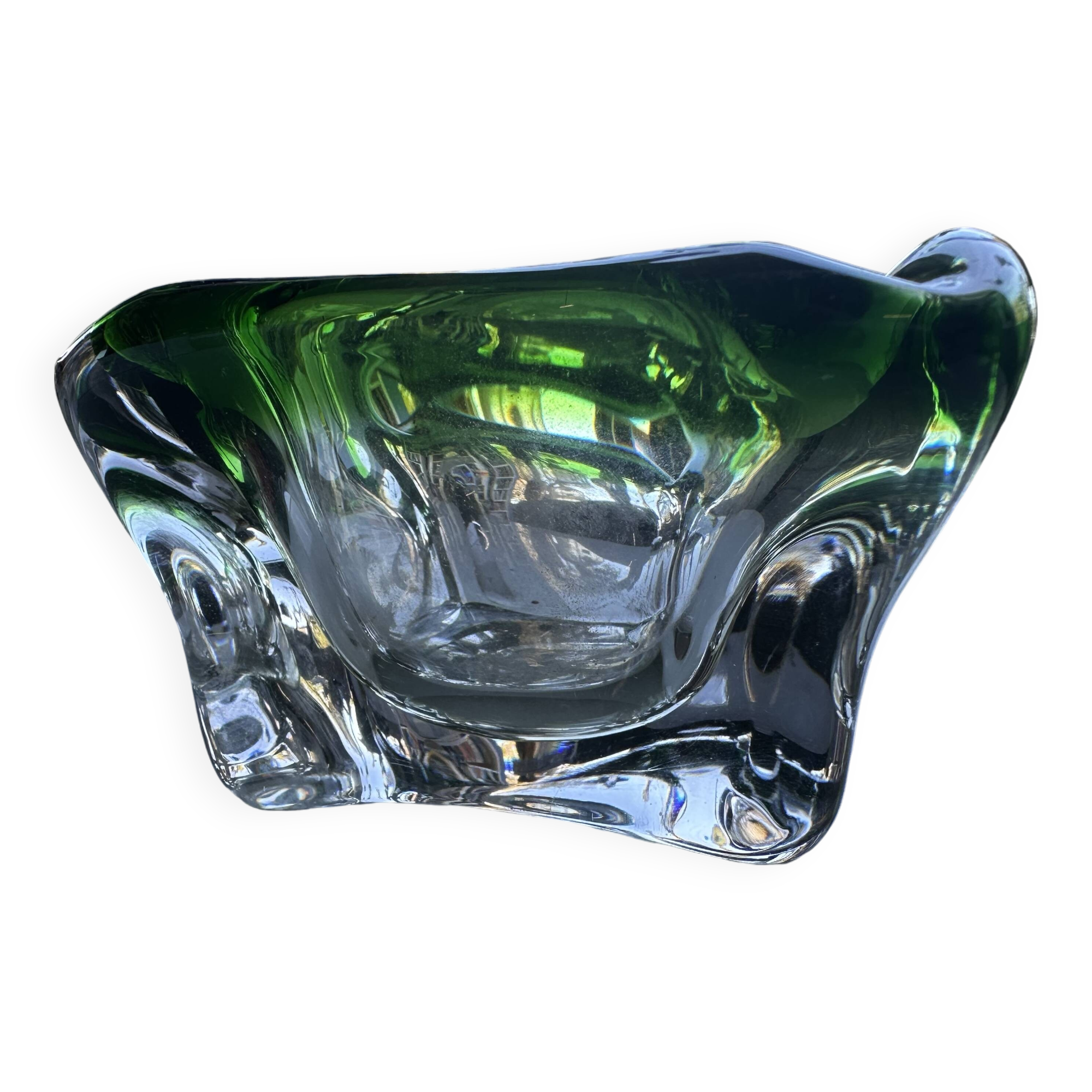 Green crystal ashtray