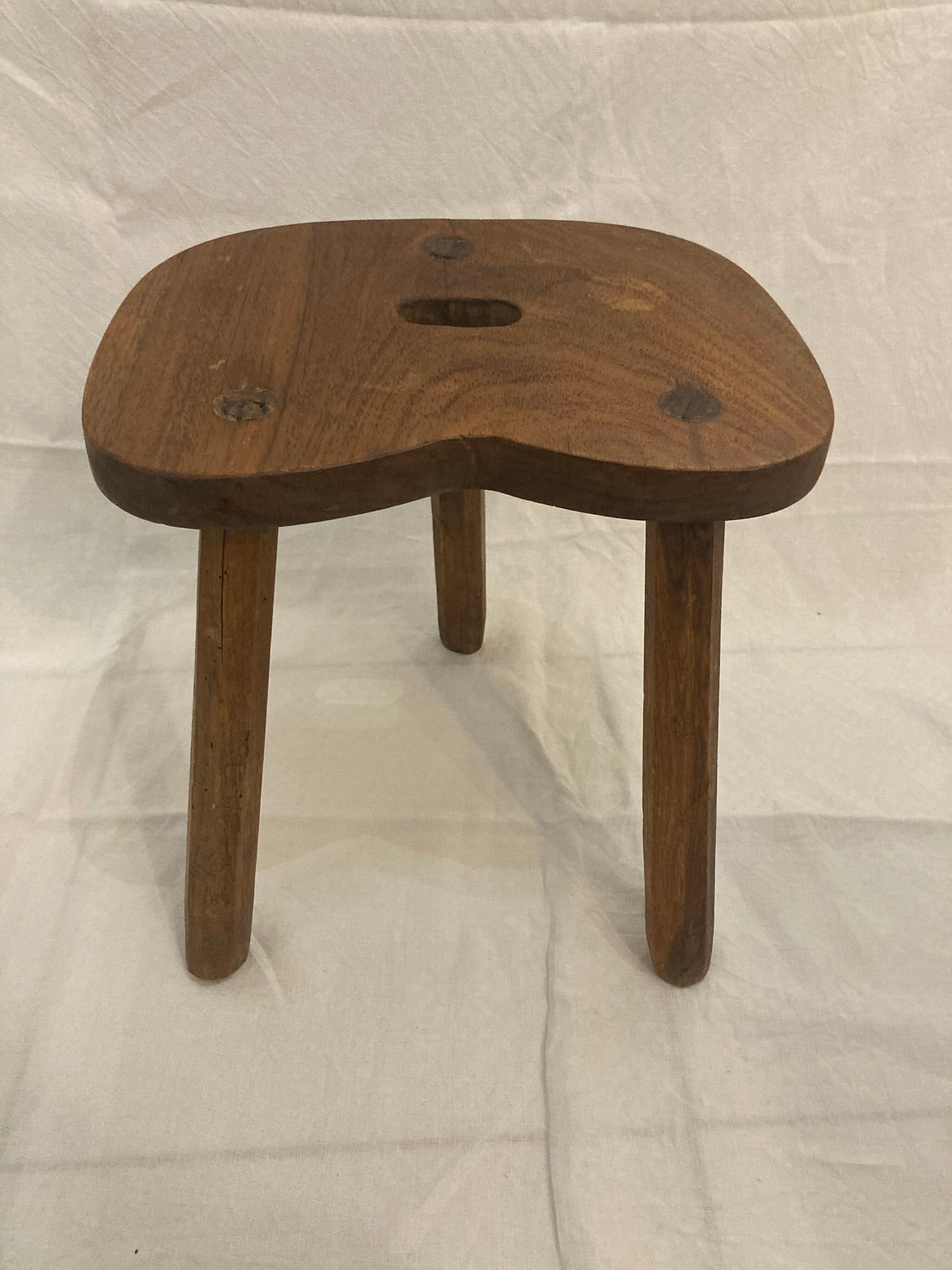 Solid oak tripod stool