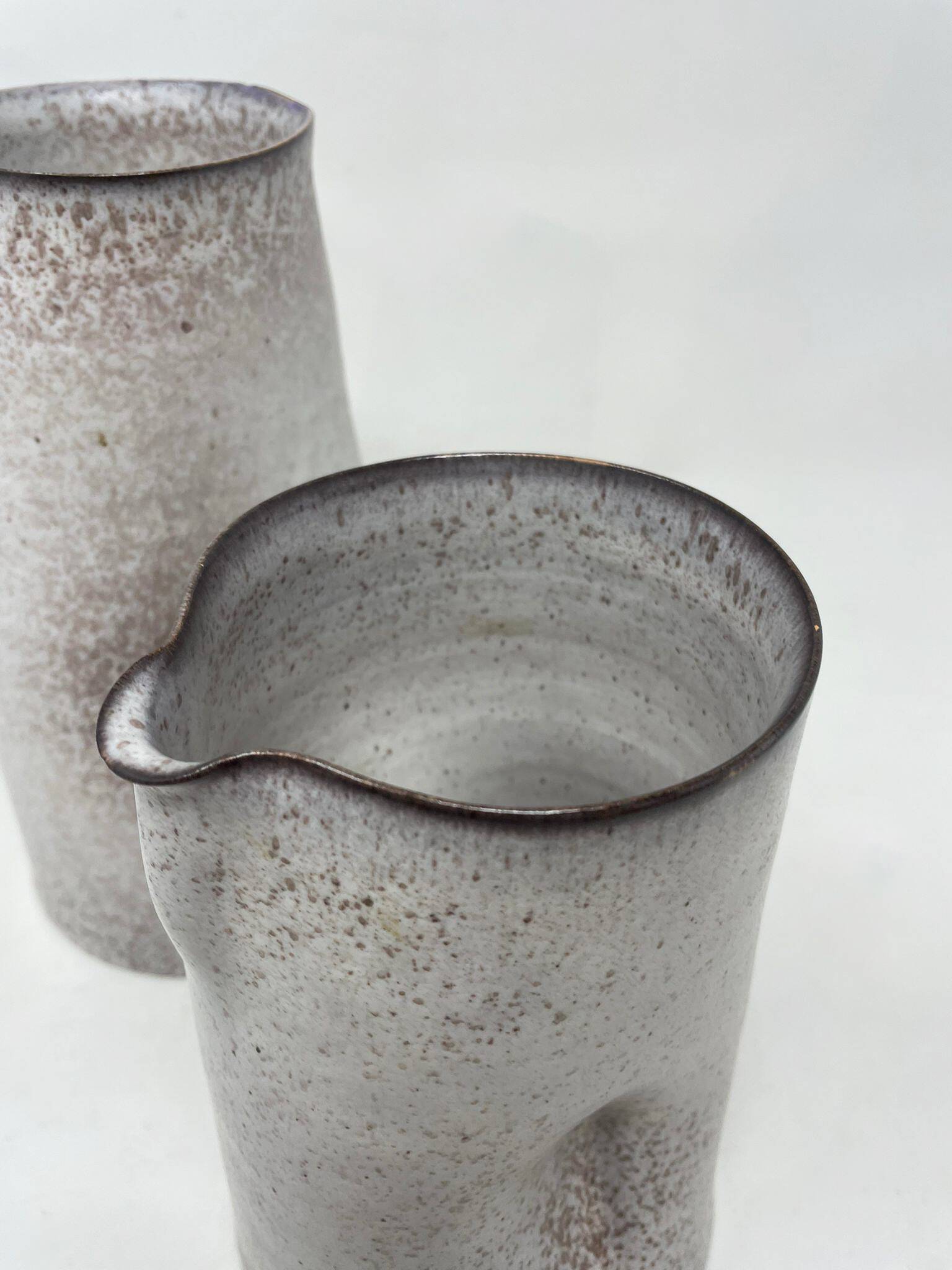 Mid-Century Modern Pair of Ceramic Pitchers by Alessio Tasca, 1970s, Italy