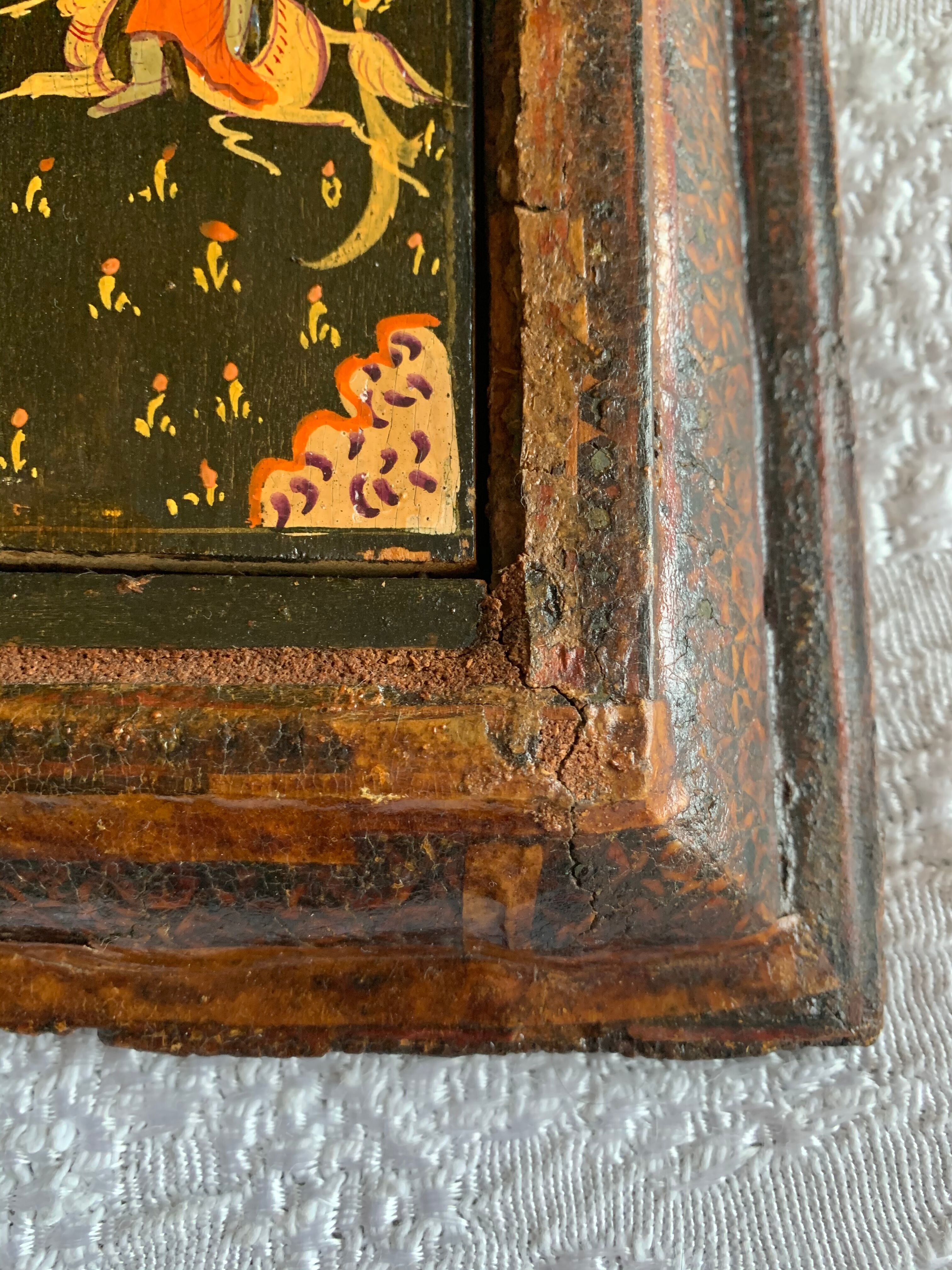 Mirror old painted wood
