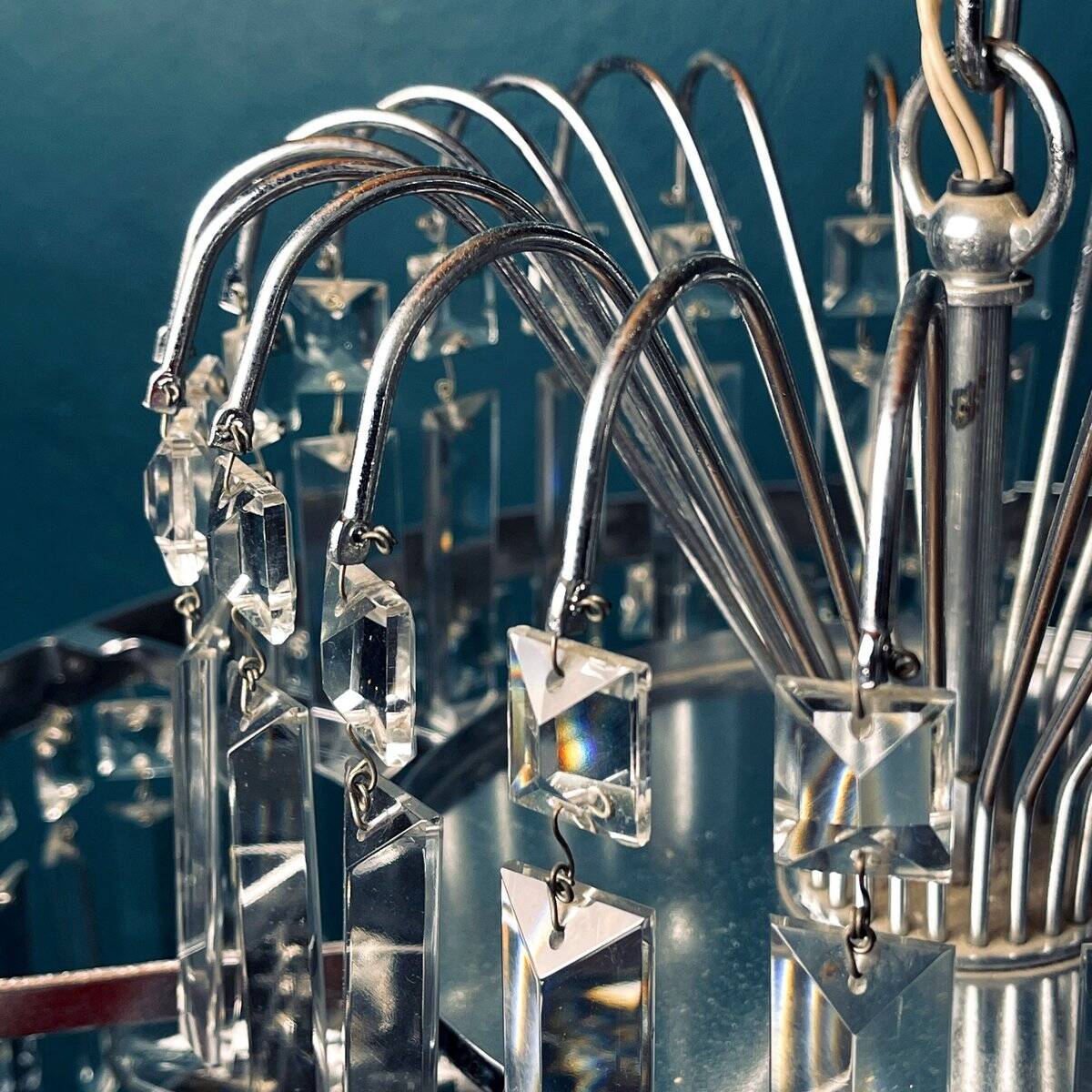 Grand vintage crystal chandelier from Sijaj Hrastnik, Yugoslavia, 1970s.