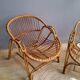 Pair of rattan basket armchairs