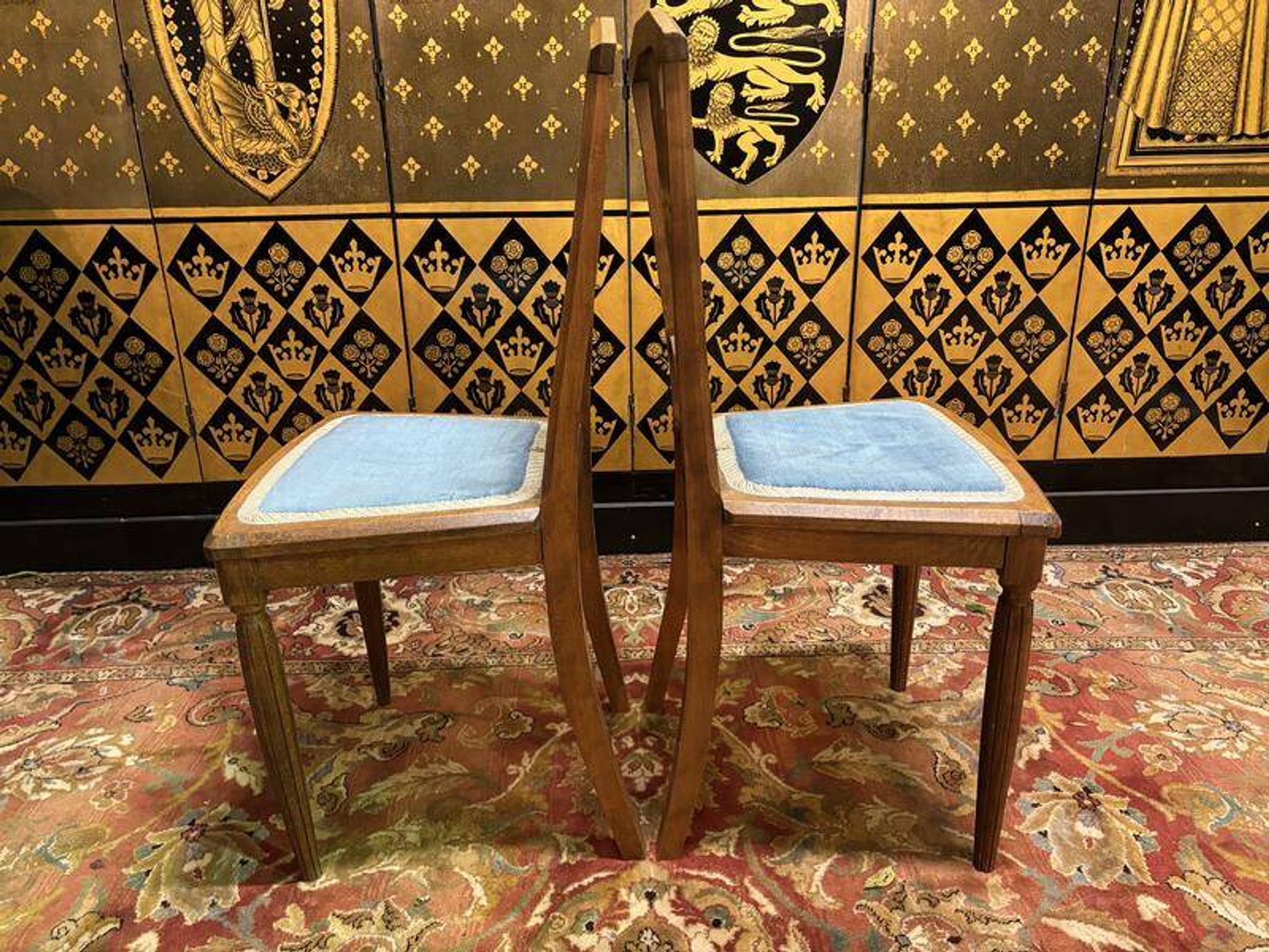 2 chaises art deco assise tissu