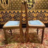 2 art deco chairs with fabric seat