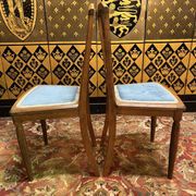 2 chaises art deco assise tissu