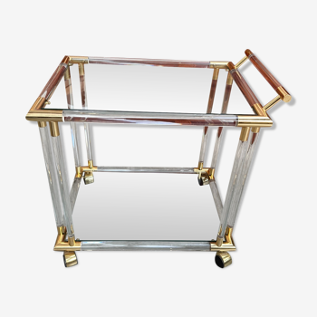 Gilded metal and plexiglass sideboard