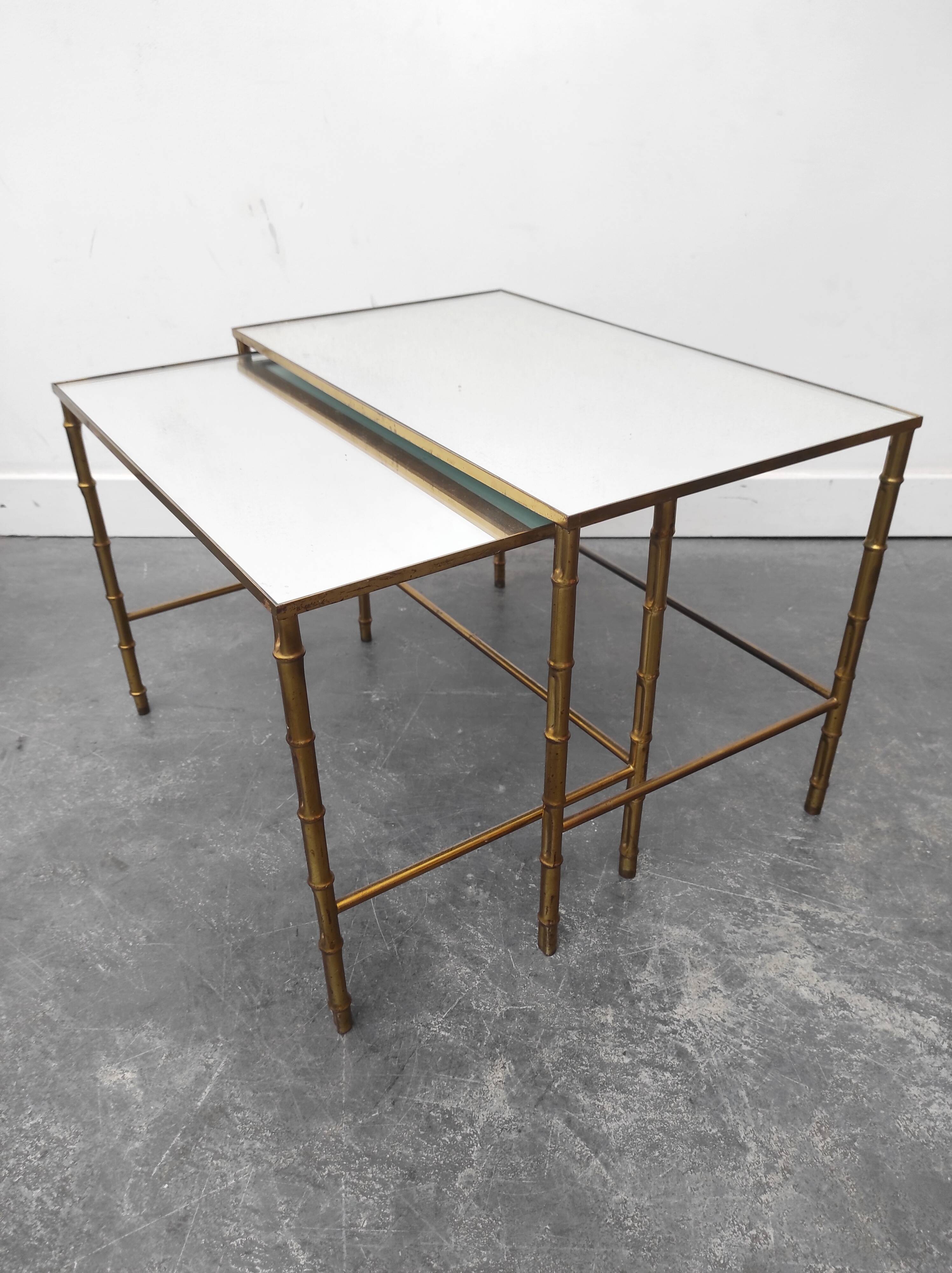 Bamboo brass coffee tables 1970