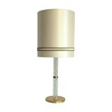 Large Vintage Glass Brass Lamp
