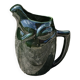 French ceramic dark green frog pitcher