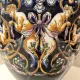 Pied de lampe Gien décor Renaissance peint à la main