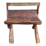 Brutalist folk art bench