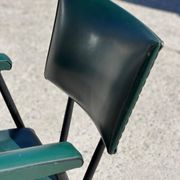 Rare green leatherette armchair, by "Colette Gueden", designer from the 1950s